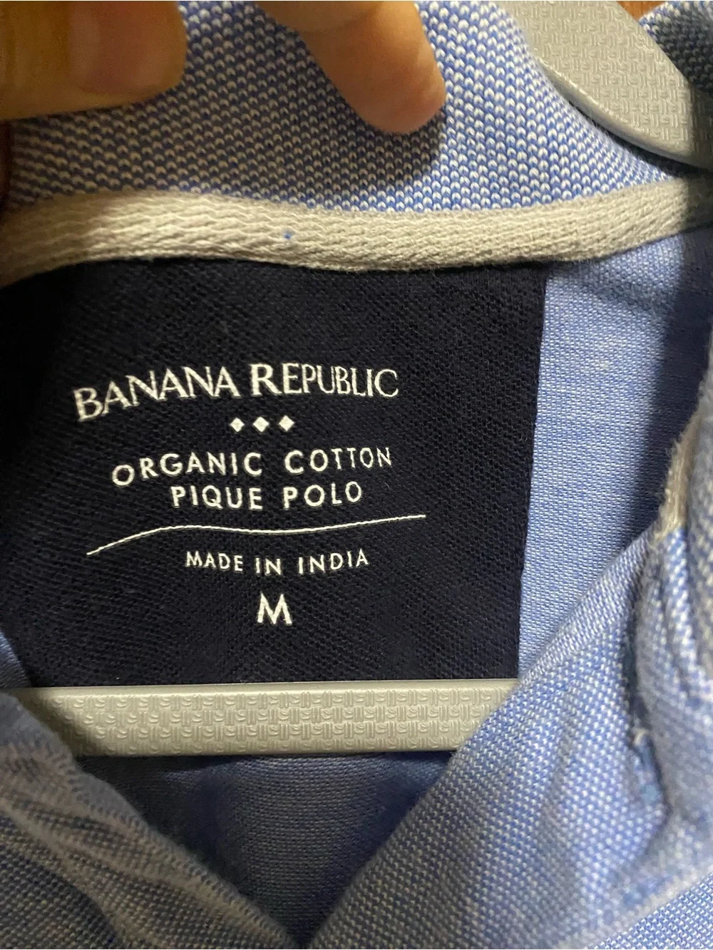 Banana Republic Blue Men's organic cotton pique polo shirt size Medium